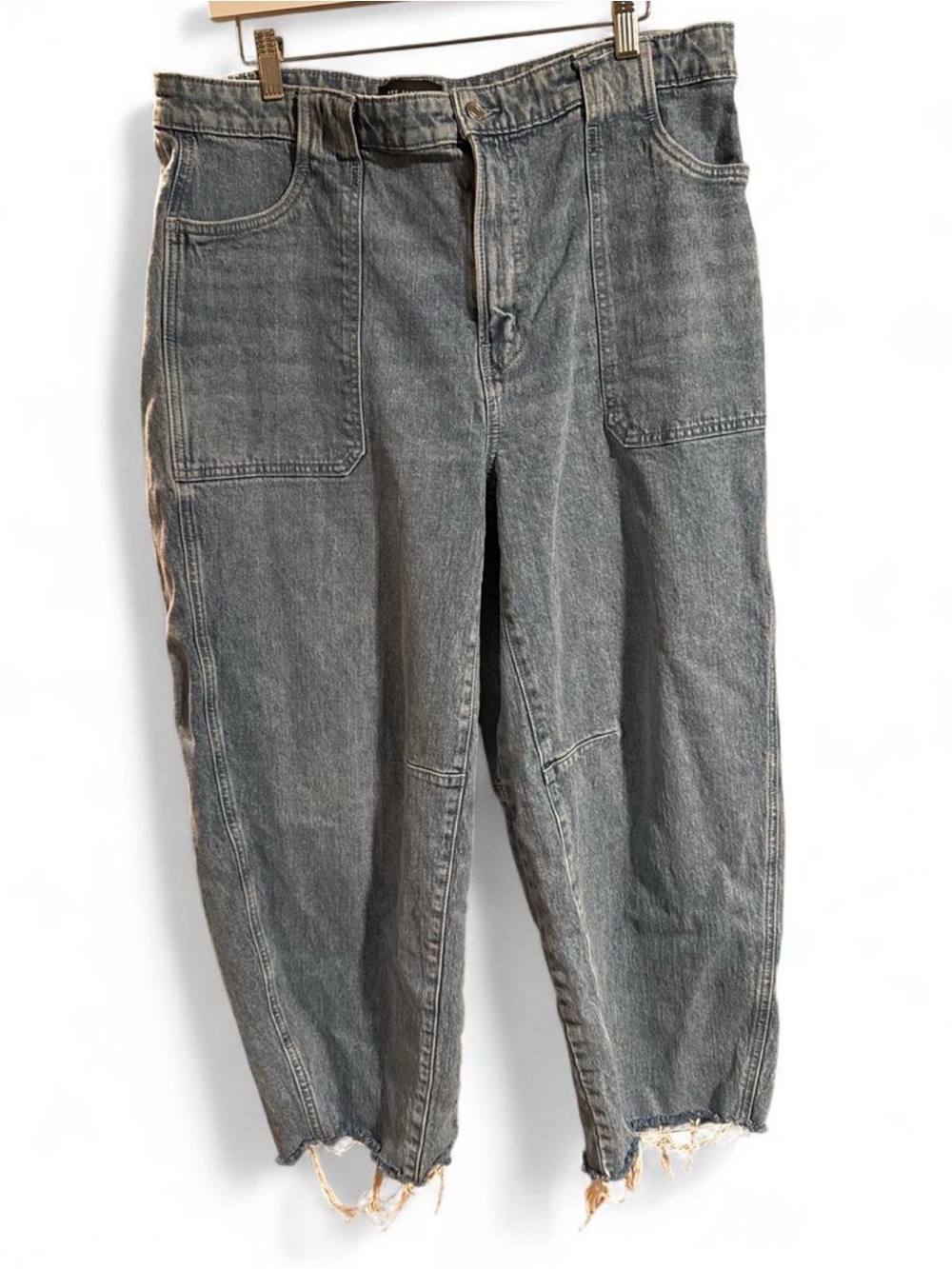 Washed Wide-Leg High-Waist Jeans